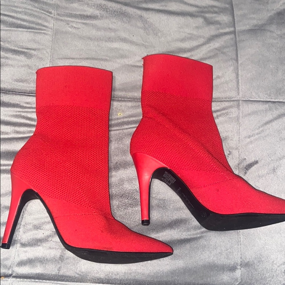 Red sock heels